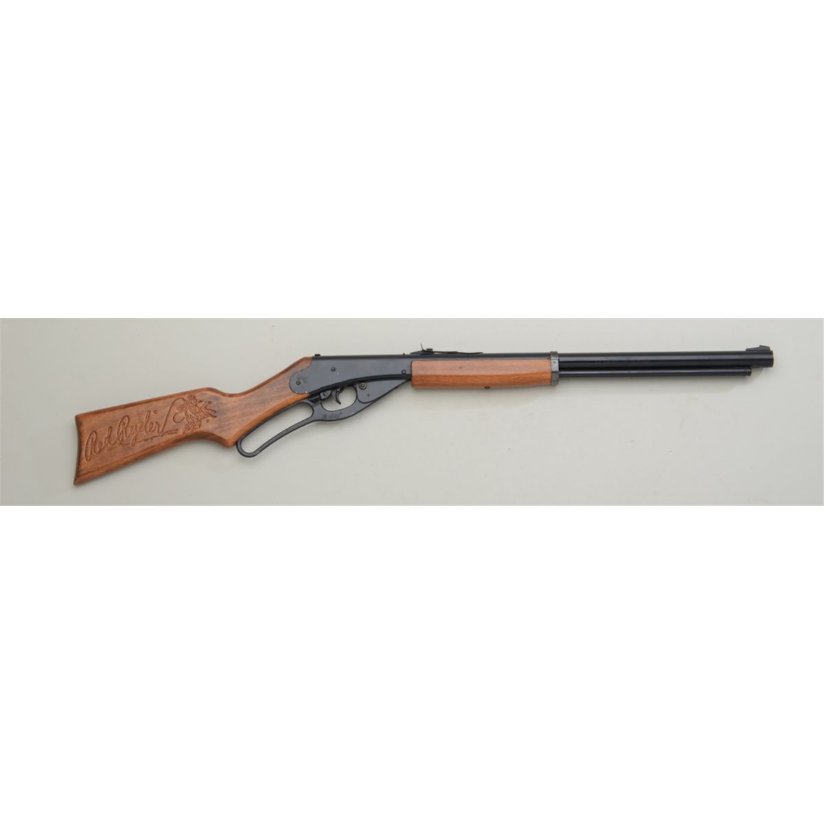 Daisy Red Ryder lever action BB rifle, black finish, wood stocks with ...