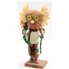 Image 1 : Large older painted and decorated wooden  Kachina doll of the Bear Owl by Bukogi  approx. 18” in hei