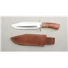 Image 2 : Custom A.G. Russell Maple burl handled bowie  knife approx. 14” overall and in excellent  condition 