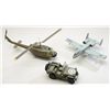Image 2 : Lot of three military toy models including a  Sherman Tank, in the factory box; a  helicopter in ove