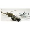 Image 3 : Lot of three military toy models including a  Sherman Tank, in the factory box; a  helicopter in ove