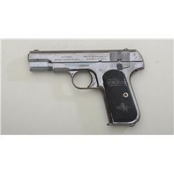 Colt Model 1903 Pocket semi-auto pistol, .32  cal., 3-3/4” barrel, blue finish, checkered  black har