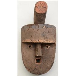 Carved wooden ceremonial mask approx. 14” x  8” overall showing age and wear; possibly  Polynesian o
