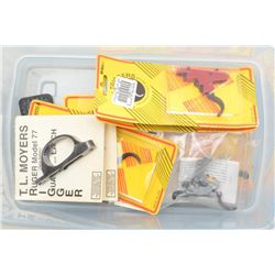 Lot of custom after-market parts including  three safeties for Mauser rifles by Timney;  three Timne