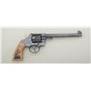 Image 1 : Colt Officer’s Model flat top Target  revolver, .38 cal., 7-1/2” barrel, blue  finish, custom stag g