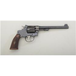 Smith & Wesson Hand Ejector Target Model DA  revolver, .22LR cal., 6” barrel, blue finish,  checkere