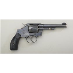Smith & Wesson hand ejector DA revolver, .32  Long cal., 4-1/4” barrel, blue finish,  checkered hard