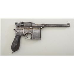 Broomhandle Mauser semi-auto pistol, 7.63mm  cal., 5-1/2” barrel, blue finish, wood grips,  import-m