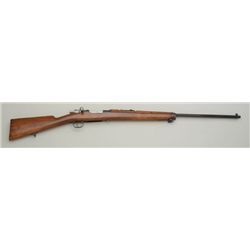 Sporterized Spanish Mauser bolt-action rifle,  7mm cal., 30” barrel, blue finish, wood half  stock, 
