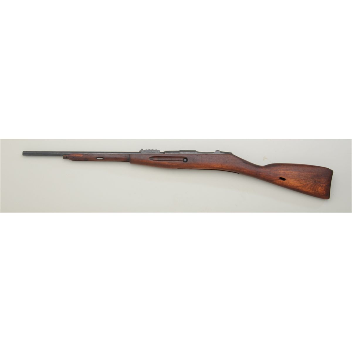 Mosin Nagant barreled action and wood stock only; Cyrillic marked and