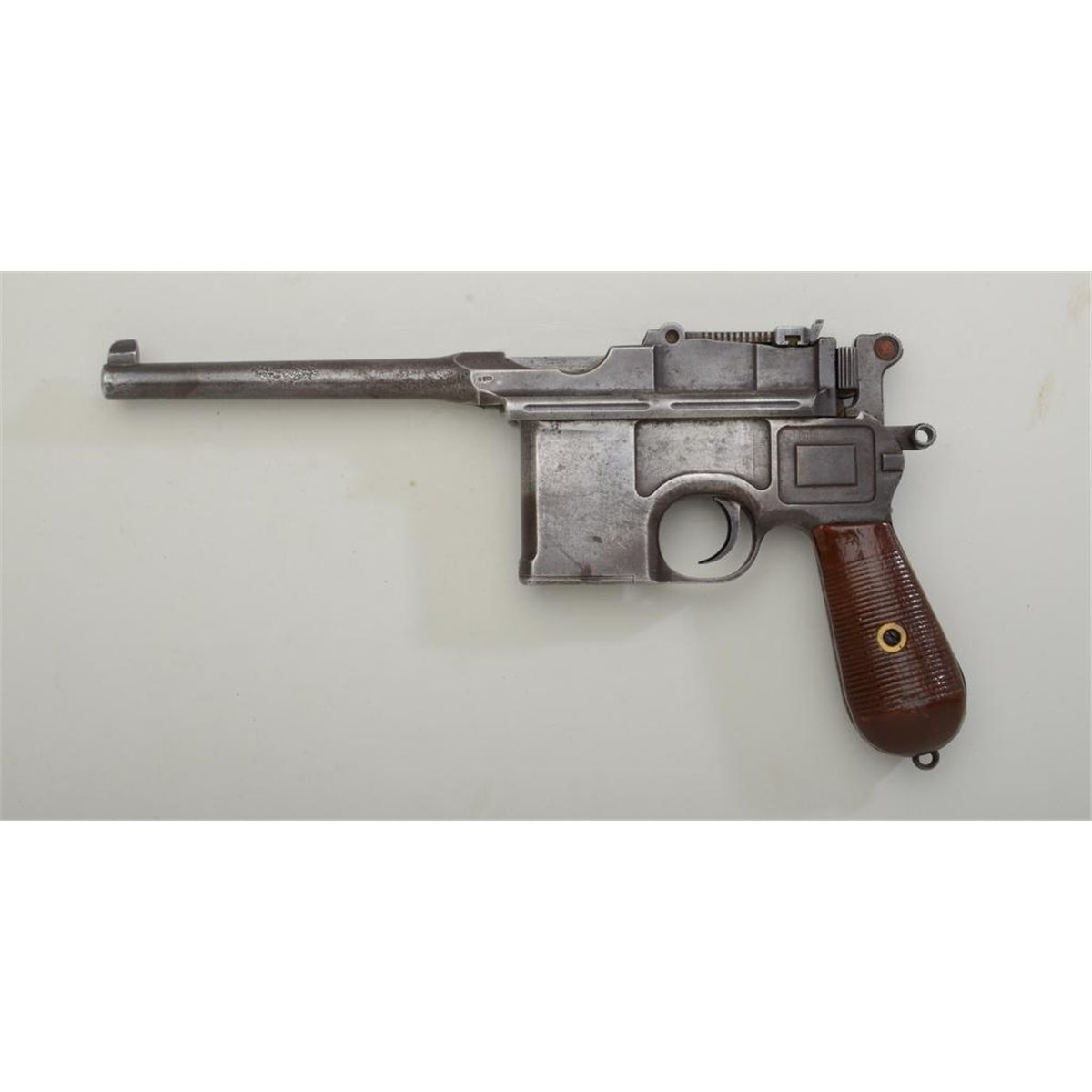 Broomhandle Mauser semiauto pistol, 7.63mm cal., 51/2” barrel, blue