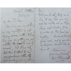 1879 (14 December) Charles Stewart Parnell handwritten and signed letter