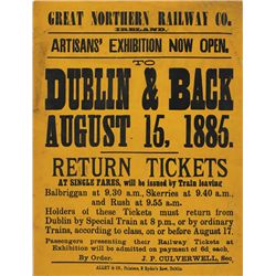 1885: Great Northern Railways Co. Artisans' Exhibition poster