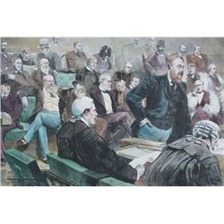 1893: Second Home Rule Bill debate colour print
