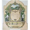 circa 1910: Irish National Foresters decorative membership certificate