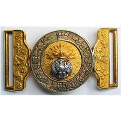 circa 1890: Royal Irish Fusiliers officer's waist belt clasp
