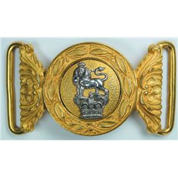 circa 1890: British Army general pattern officer's waist belt clasp