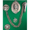 1908: Royal Irish Rifles pouch belt badge, whistle and belt plate