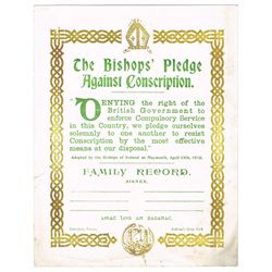 1918: Irish conscription crisis, the Bishops' pledge against conscription