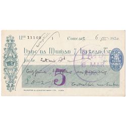 1920 (6 March) Terence MacSwiney signed cheque