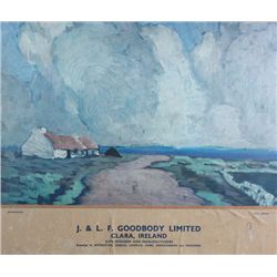 circa 1930: Goodbody jute manufacturers Offaly, Paul Henry advertisement poster