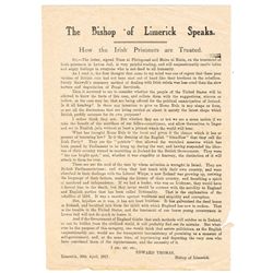 1917-48: Irish Catholic Church related documents and pamphlets including poetry handbill eulogising 