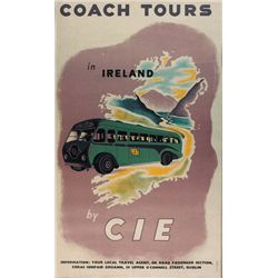 Circa 1950 Poster: Coach Tours in Ireland by CIE