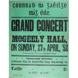 1952 (27 April) Conradh na Gaeilge grand concert poster