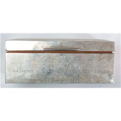 1966 (1 October) Antrim Artillery Corps Engineer Regiment presentation cigarette box