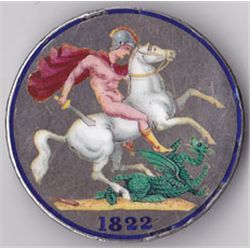 George IV crown, 1822, enamelled in several colours