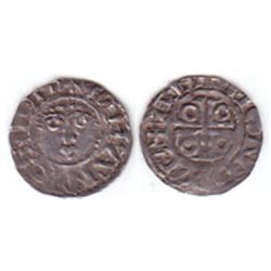 John as Lord of Ireland 1185 AD, silver halfpenny, Dublin.