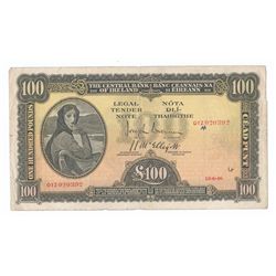 Central Bank. Lady Lavery. Set. Ten Shillings to One Hundred Pounds. mixed dates