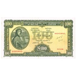 Central Bank Lady Lavery One Hundred Pounds