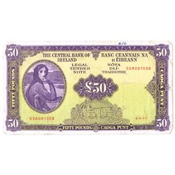 Central Bank Lady Lavery Fifty Pounds