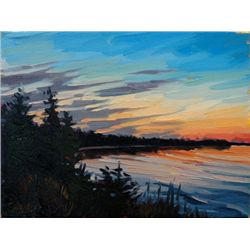 Shelby Keefe, Sundown in the Park, Oil on Canvas