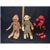 Image 1 : group of vintage sock monkey dolls