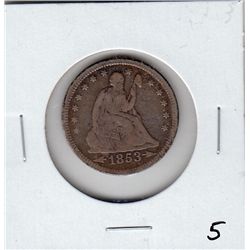 1853 SEATED QUARTER NICE DETAILS AND TONING