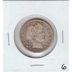 1914 BARBER QUARTER SILVER