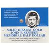 Image 1 : GOLD KENNEDY MEMORIAL HALF DOLLAR