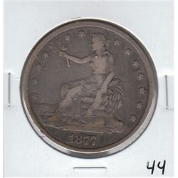 1877 SILVER TRADE DOLLAR GUN METAL TONE