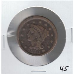 1850 BRAIDED HAIR LARGE CENT