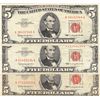 Image 1 : LOT OF 3 $5 RED SEALS 1963