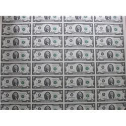 UNCUT SHEET OF 32 $2 BILLS 2003