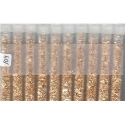 10 GLASS VIALS OF GOLD FLAKE
