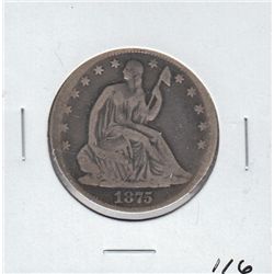 SEATED 1875 HALF DOLLAR