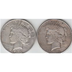 LOT OF 2 PEACE DOLLARS