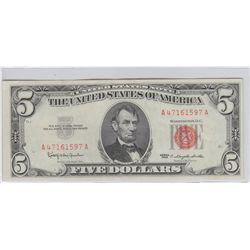 $5 1963 RED SEAL LEGAL TENDER BOLD APPEAL