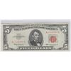 Image 1 : $5 1963 RED SEAL LEGAL TENDER BOLD APPEAL