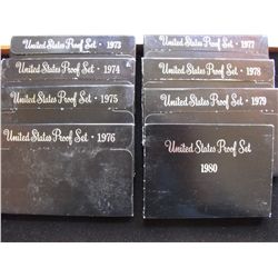 8 US PROOF SETS 1973 TO 1980