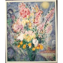 Marc Chagall Art Print Framed Lovers Bouquet